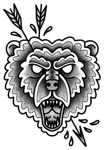 Flash Ours, encre noire
